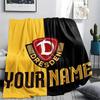 1 Stück Dynamo Dresden Benutzerdefinierter Name Gemustert Flanell Decke Geeignet Für Alle Jahreszeiten Für Heimdekoration Wärme Und Komfort Geschenke Feiertagsgeschenk