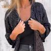 Spring Autumn Women Jacket Sequin Decor Slim Fit Open Stitch Mid Length Long Sleeves Pure Color Club Party Daily Wear Coat