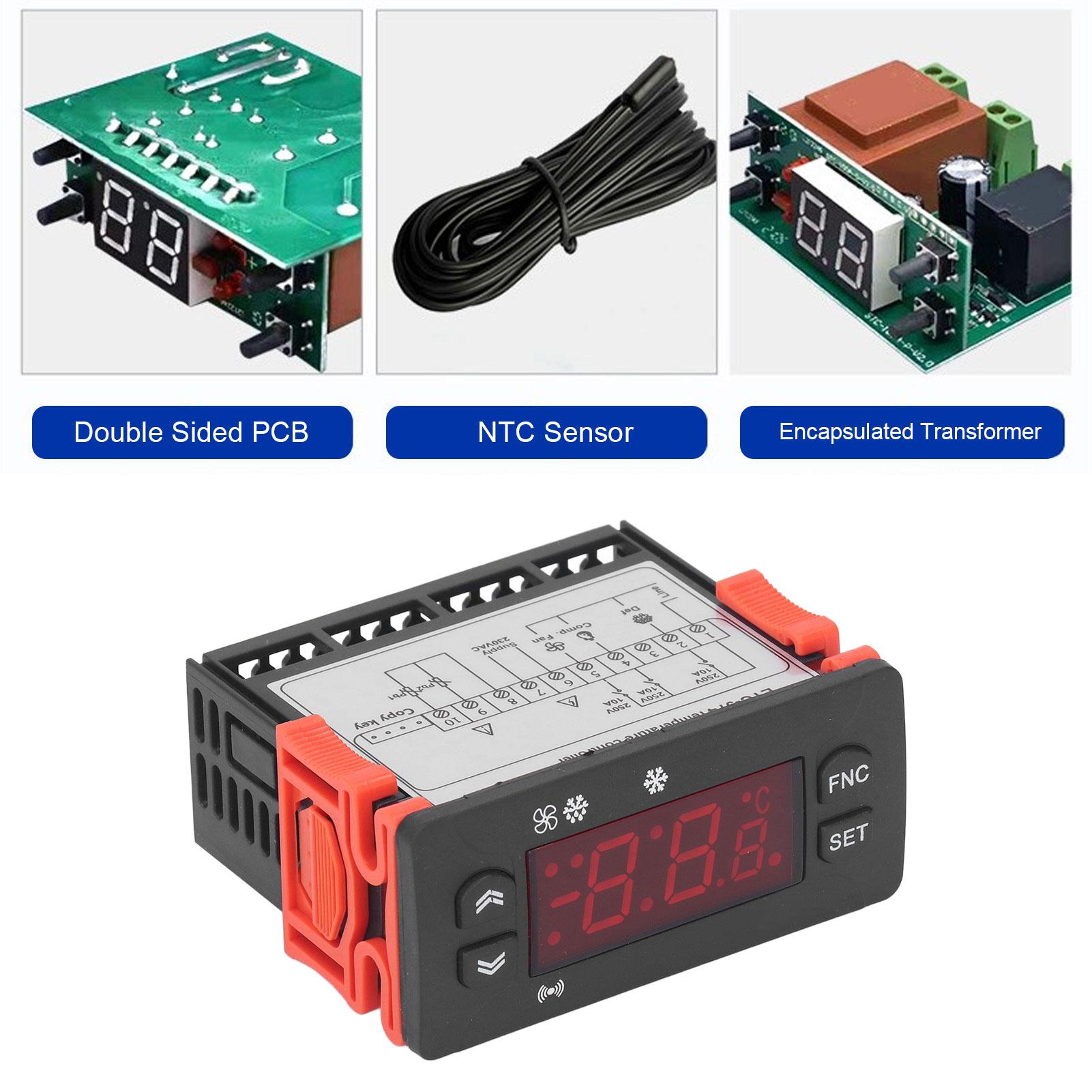 

Регулятор температуры по Фаренгейту, по Цельсию, переключаемый цифровой дисплей, датчик NTC, термостат переменного тока для холодильника-охладителя