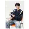 Men S Couple Color Block Half Zip Round Neck Warm Knit Sweater
