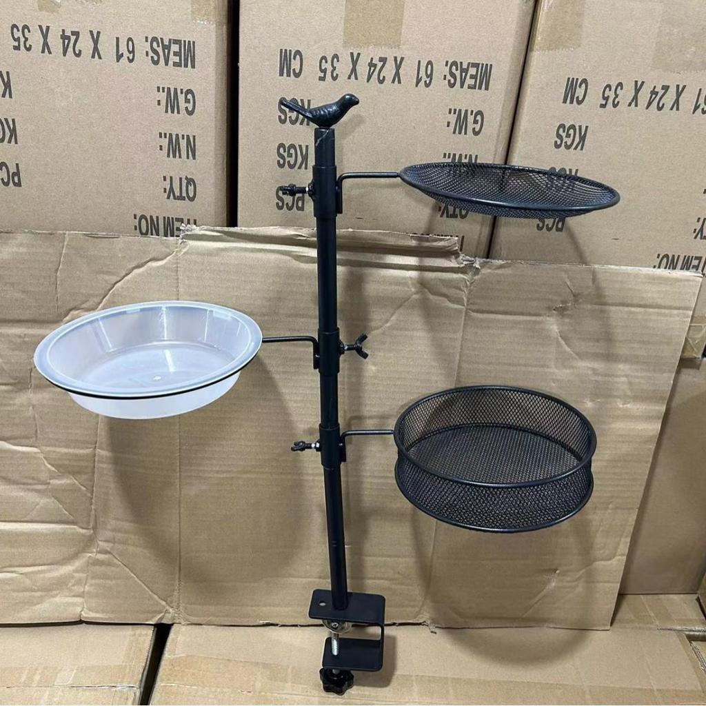 Dövme Demir Kuş Yemliği ve Kuş Banyosu Standı - Çok Fonksiyonlu Dış Mekan Bahçe Dekorasyonu.