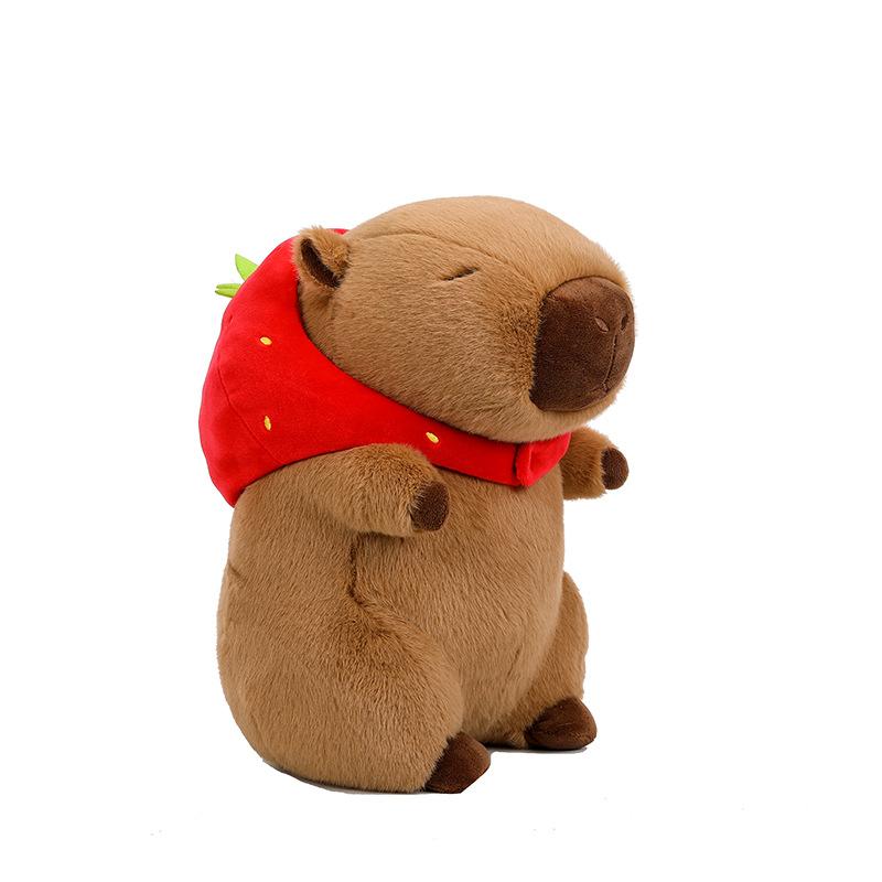 Internet Celebrity Strawberry Capybara Doll Kapibara Plush Toy Cute Friend Girlfriend Doll Backpack Girl