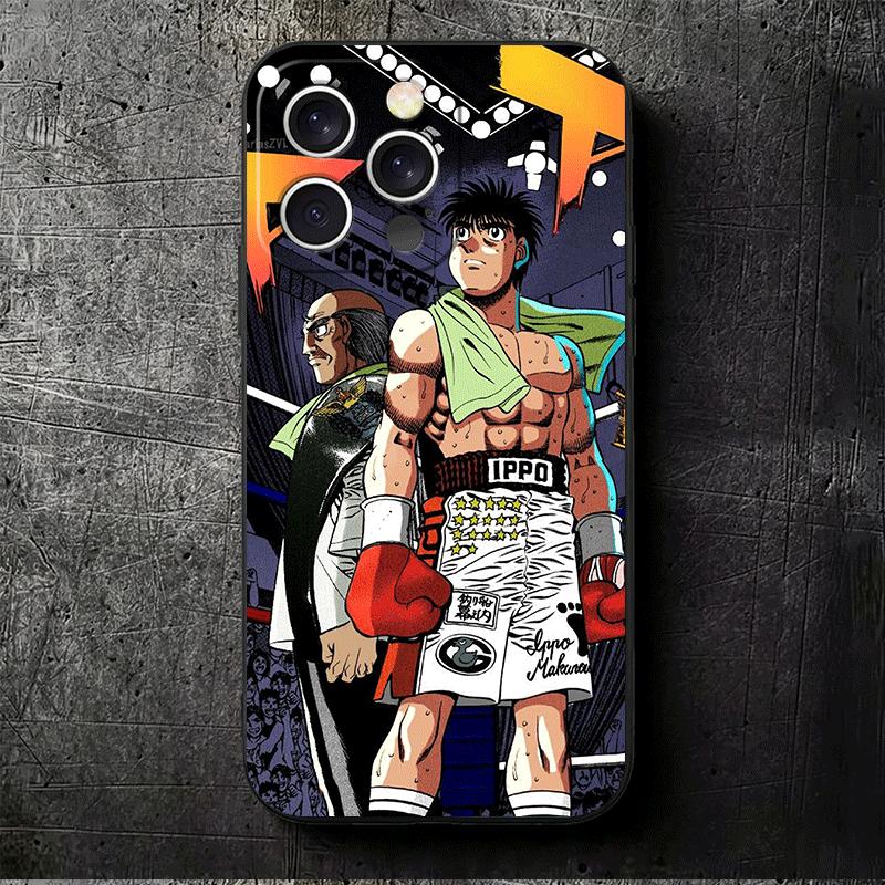 Coque de téléphone souple Anime Hajime No Ippo pour iPhone 16 16E 17 Air 15 Pro Max 14 Plus 13 Mini 11 12 7 Coque Arrière Noire