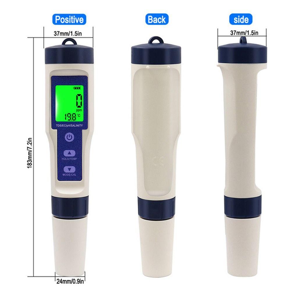 Large Backlit Screen Pool Salt Tester 5 in 1 TDS Water Quality Tester  Drinking Water
