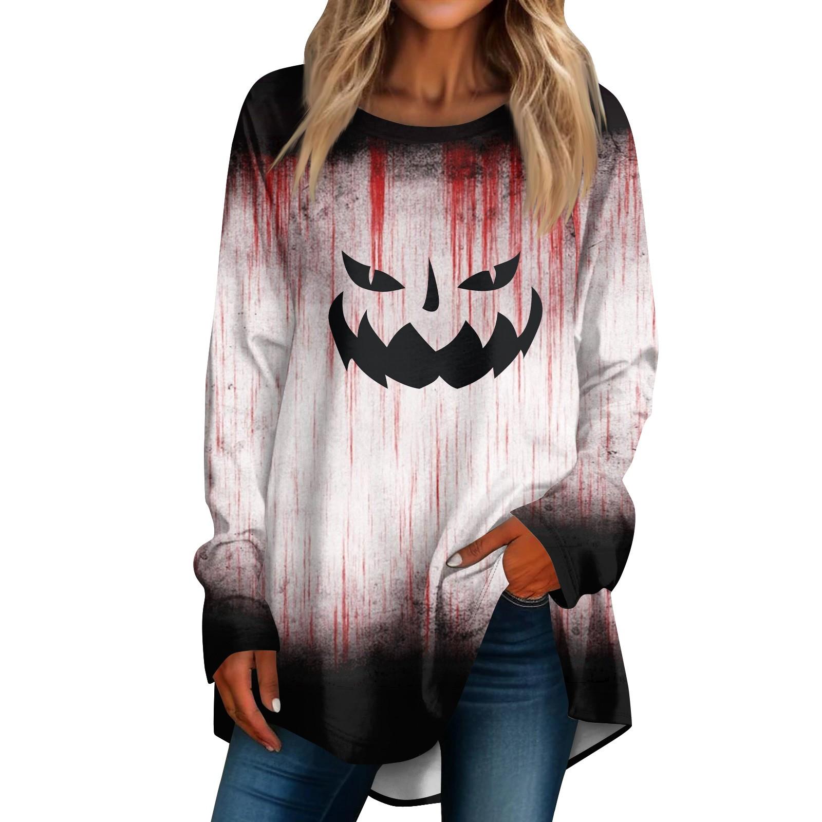 

Женская повседневная футболка больших размеров с длинными рукавами и круглым принтом, верхний пуловер XXXL