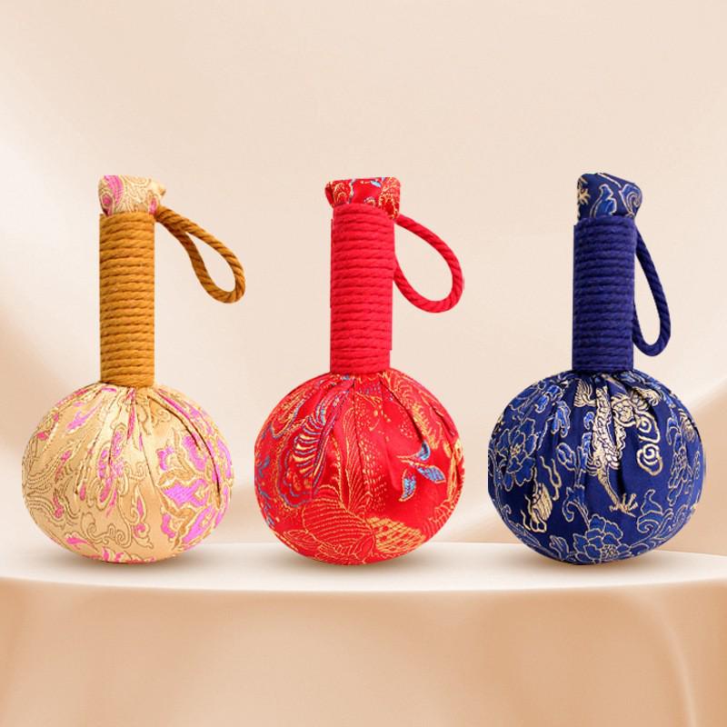 Year of the Horse Mugwort Meridian Massage Hammer - Solid Color Brocade Multifunctional Health Gift