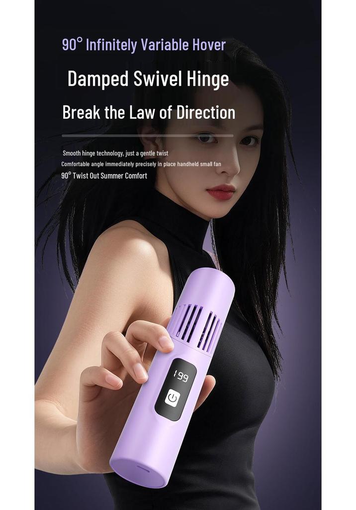 Portable Mini Lipstick Handheld Fan: Cross-Border, High-Speed, Folding, Rotating Fan for Outdoor Travel