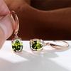 Aqua Blue Zircon Long Dangle Earrings Rainbow Crystal Oval Stone Drop Earrings Trendy Rose Gold Color Wedding Earrings For Women