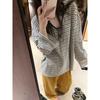 Contrast Striped Long-sleeved T-shirt for Women Summer Thin Blouse Loose Lazy Relaxed and Temperamental Top