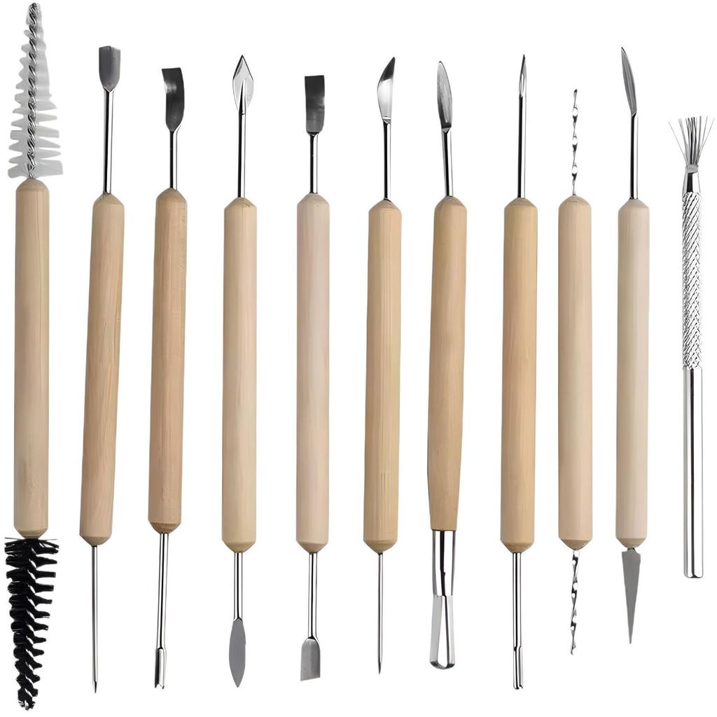 11-Piece Cross-Border Pottery Tool Set with Carving Knives and Clay Sculpting Tools