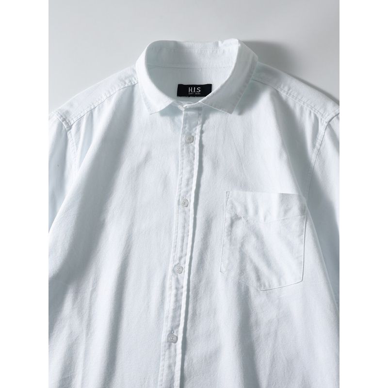 Foreign Trade Export to Domestic Sales Summer Cotton Casual White Shirt Men's Short Sleeve Outerwear New Japan fashion Cotton Shirt