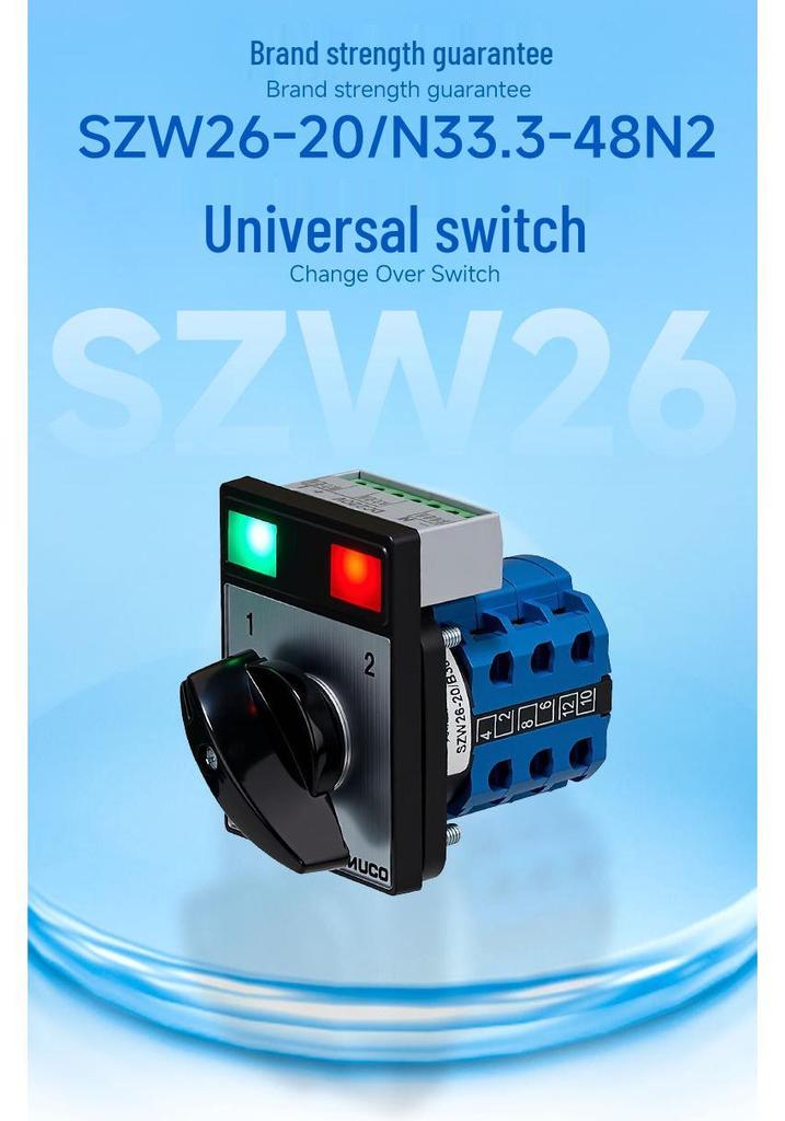 Zhuochao Two-Speed Three-Position Lighted Rotary Switch SZW26-20/N33.3-48N2