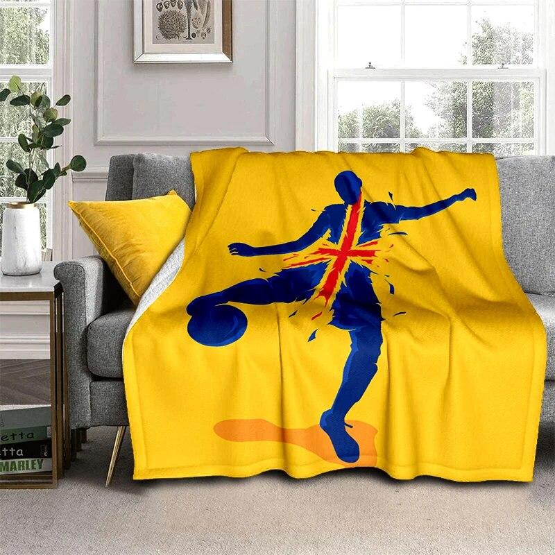 3d fotbal fotbal sportovní silueta vzor manta potah na rozkládací pohovku měkká deka kostkovaná měkká teplá flanel přehazovací deky ventilátory dárek