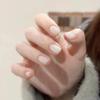 Solid Coconut White Short Fake Nails Chip-Proof Smudge-Proof Fake Nails for Stage Performance Wear