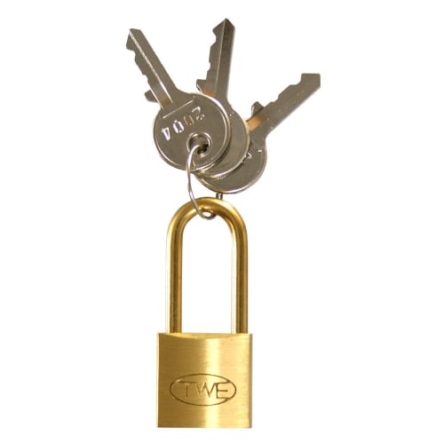 

Waki Sangyo TWE Long Cylinder Padlock, 1 Padlock with 3 Keys, 20 x 30mm, Backpack, Security, Management, VA-012