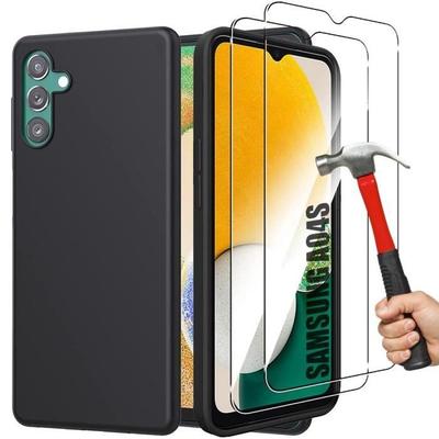 Case for Samsung Galaxy A04s - Black - Soft TPU - High Resistance - 2 Tempered Glasses