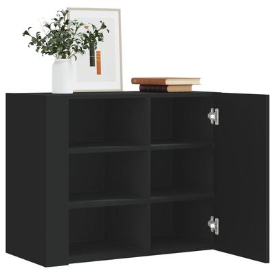 Vidaxl Wall Cabinet, Black, 75X35X60 Cm, Wood-Based Material