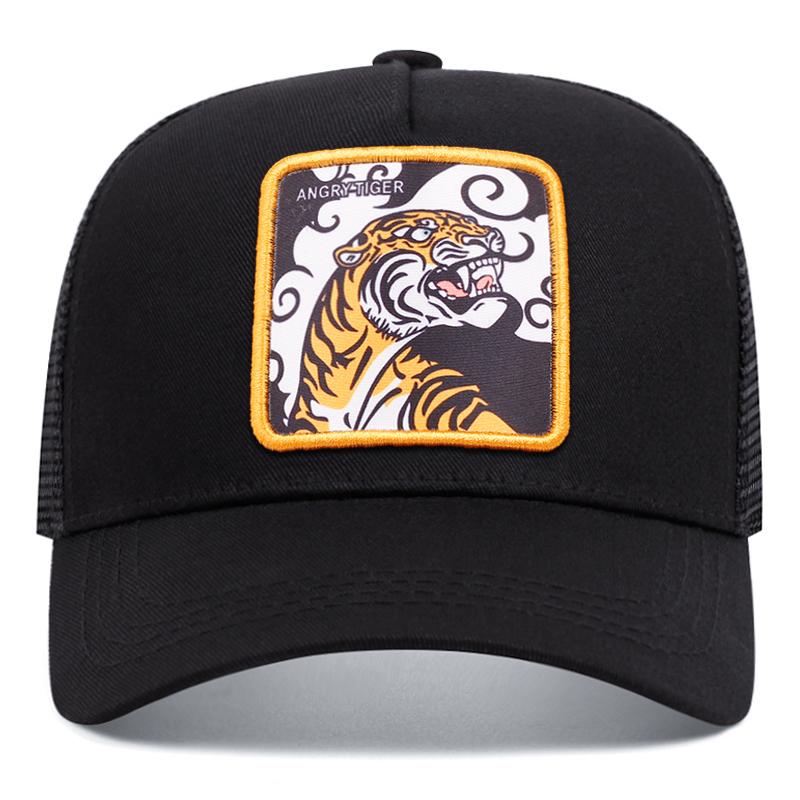 Tiger Cartoon Baseball Cap High Quality Women Men Hip Hop Outdoors Mesh Cap Sunshade Breathable Trucker Hat