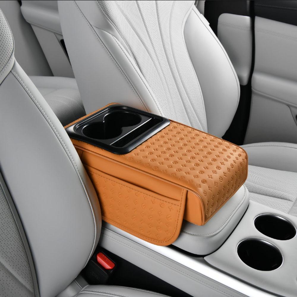 

Phone Slot Armrest Storage Organizer Box Side Storage Pockets Auto Armrest Cover Elbow Support помаранчевий