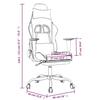 Gaming Chair with Massage Function and Footrest White and Pink PU Leather