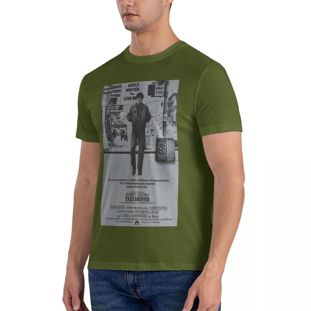 Pánská trička Plakát Taxikáře Humorná trička z čisté bavlny Krátký rukáv Trička Roberta De Nira Top s kulatým výstřihem Originál