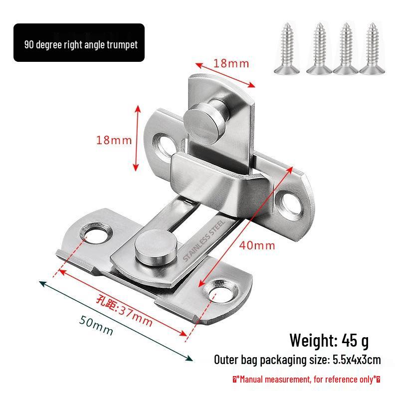 Modern Black Stainless Steel Door Buckle Latch for Pet Cage or Barn Sliding Doors