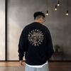 Men's Slim Fit Round Neck Long Sleeve Printed Sweatshirt - Trendy Streetwear for Spring and Autumn.