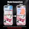 Polka Dot Cherry Print Case For Samsung Z Flip 8 7 6 5 Luxury Plating Leather Skin Folding Phone Cover For Galaxy Z Flip8 Flip7 Flip6