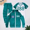 Yousheng 3 Teile/Satz Kinder Spiel Cosplay Outfit Freizeitmantel Oberteil Hosen Sportanzug Farblich passende Sportbekleidung Koreanische TV-Serie Holzmann Kostüm