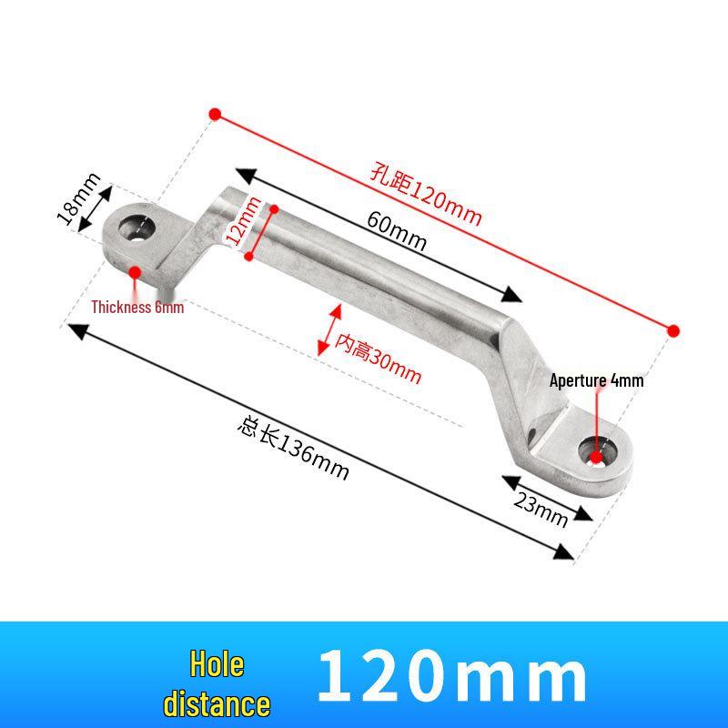 304 Stainless Steel Heavy-Duty Bow-Shaped Surface-Mounted Door Handle