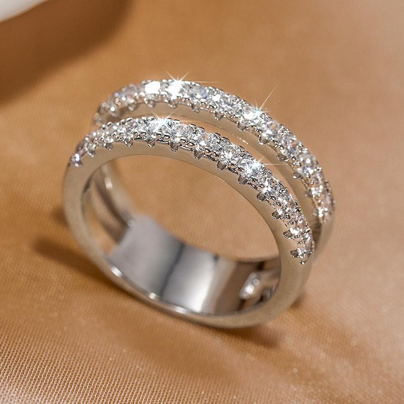 CopperBling Bling Promise Rings with Round CZ Wedding Ring for Women High Quality Trendy Jewelry