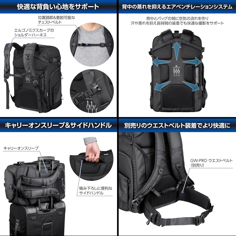 HAKUBA Camera Bag GW-ADVANCE Tank Facegate Backpack 26 AZ Black AMZSGWATKFGBP26 4-way Access, Full Front Opening for Easy Viewing 4977187005165