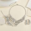 Vintage Crystal Necklace Earrings Bridal Jewelry Sets for Brides Wedding Party Costume Accessories Gifts for Women