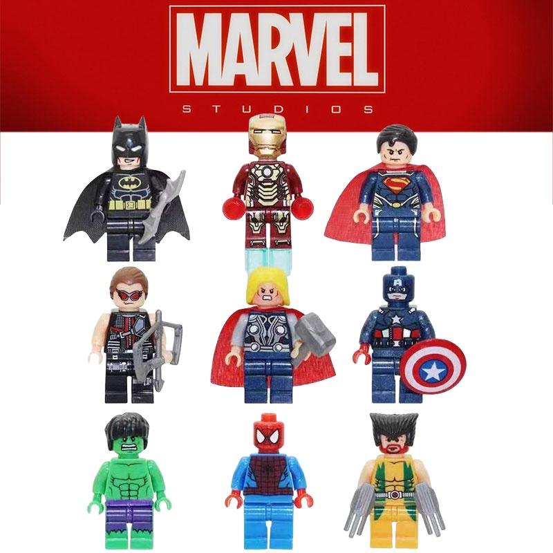 Marvel Superhero Series Building Blocks Abs Plastic Toy Figures Set Of 9 4.5cm Height