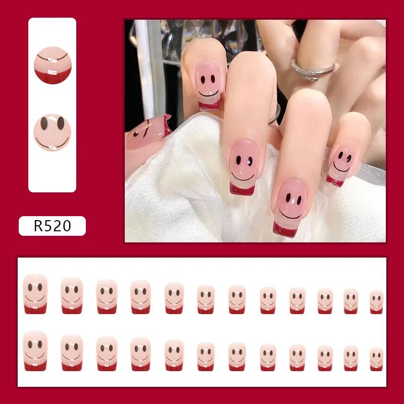 24Pcs French Tip Extra Long Ballerina Press On Nails Detachable Artificial Fake Nails Wearable Nail Art Tips