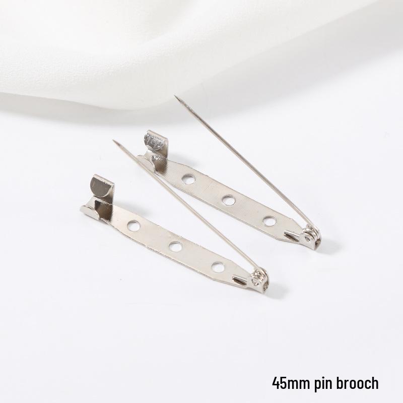 Safety Pin Brooch Base with Locking Head for Handmade DIY Corsage & Sweater Button Accessories