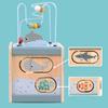 Wooden Activity Cube For Toddlers 5In1 Animal Shape Sorter Bead Maze Montessori Educational Toys Baby 6-12 Months Learning Toys