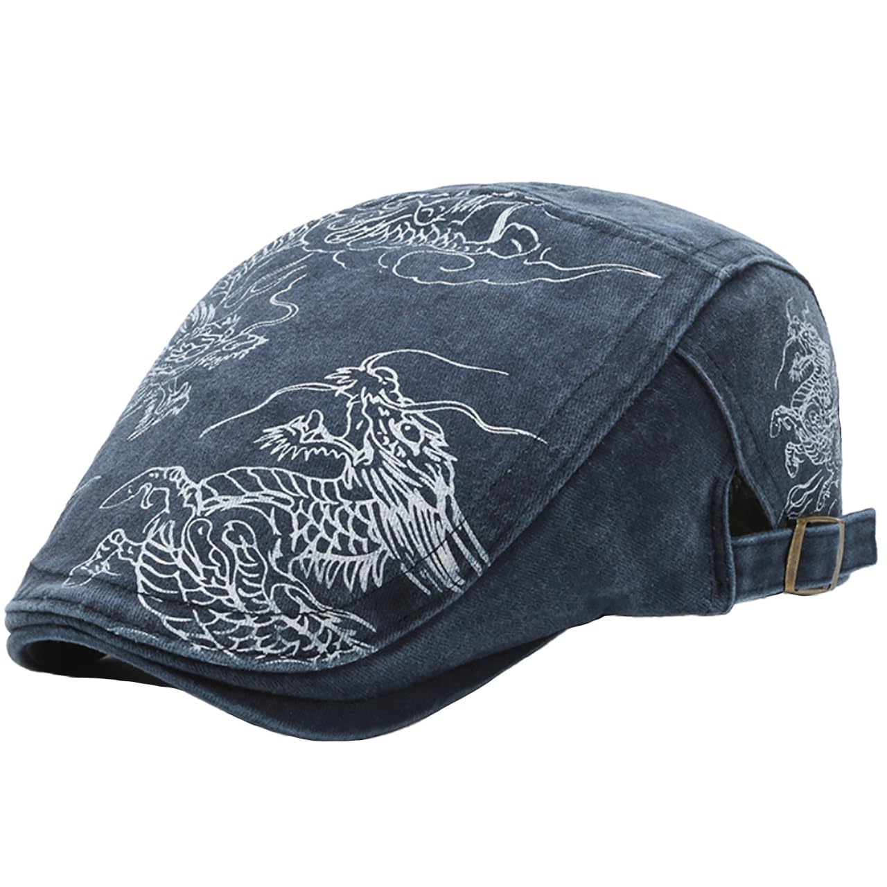 

Hunting Dragon CZA492 [White Fang] Hat, Cap, Hat, Embroidery, Denim, Cool, Vintage, Men s, (Blue) синій