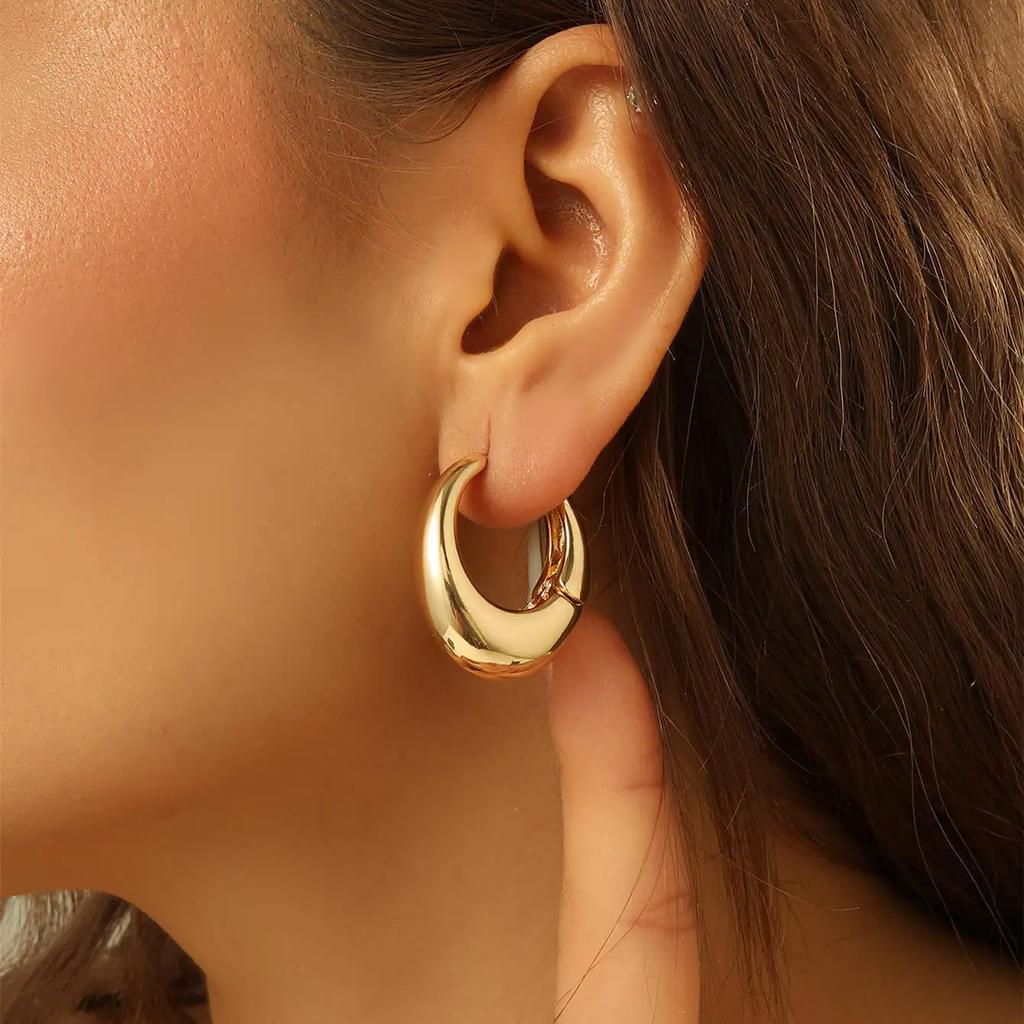 Stainless Steel Golden Double-Layer Hollow Flower Hoop Earring for Women Vintage Flower Earrings for Daily Wear Jewelry Gifts