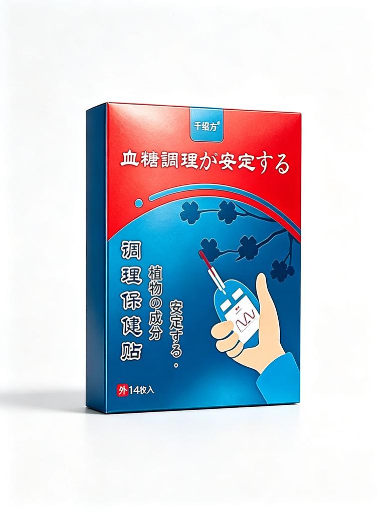 Premium patch placed on the abdominal cavity, used to quench thirst and control blood sugar in middle-aged and elderly patients with diabetes, in t