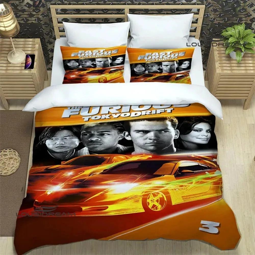 Fast & Furious Bedding Set For Bedroom Soft Modern Bedspreads Comefortable Kids Duvet Cover Quilt Cover And Pillowcase