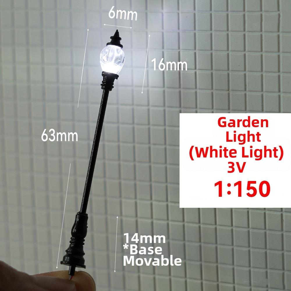 White/Warm Light Sand Table Model Streetlights Plastic Miniature Courtyard Road Lamp Model