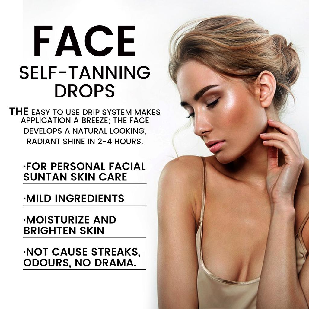 EELHOE Gocce autoabbronzanti Olio abbronzante per pelle senza sole Liquido Autoabbronzante scuro Siero ad acqua per viso Corpo Lozione abbronzante per interni finta 30ml
