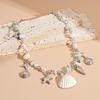 Seaside vacation style ceramic shell conch starfish pendant necklace niche item decoration