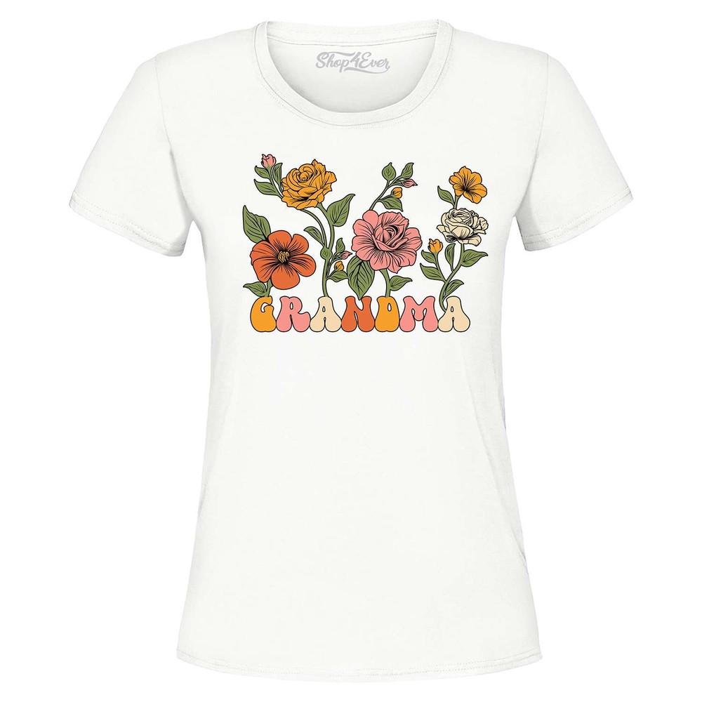 

Grandma Floral Flowers Retro Aesthetic Gma Women s T-Shirt Grandma Shirt M