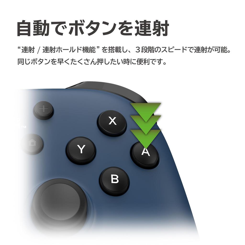 [Official Nintendo Licensed Product] HORI Wired Turbo Controller for Nintendo Switch    / PC - Navy [Turbo Hold Function Included]