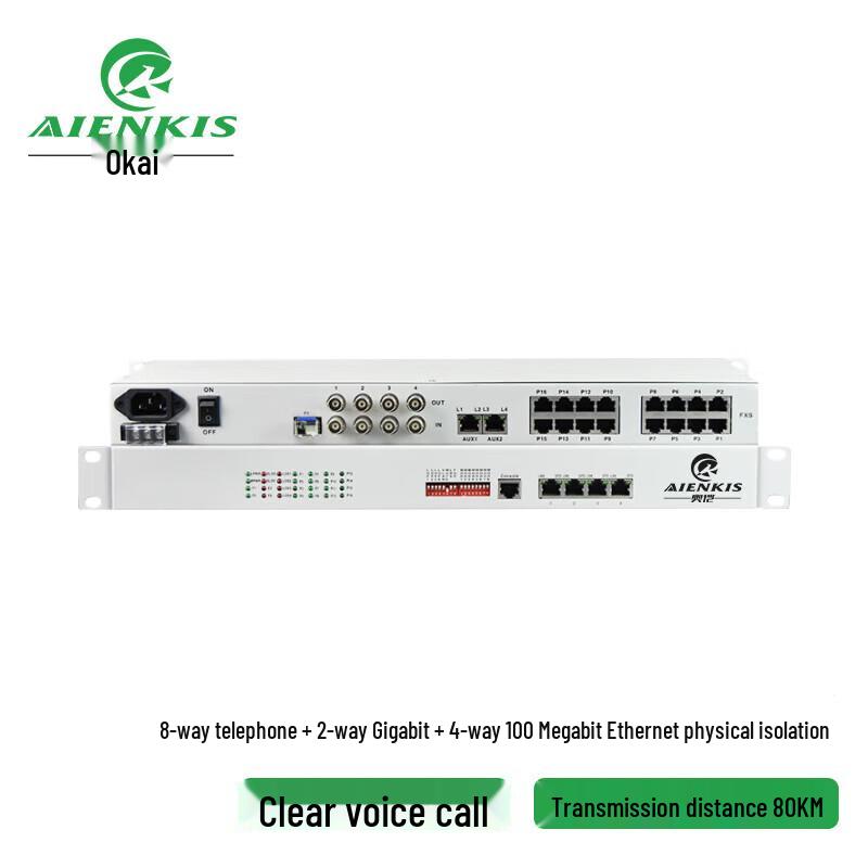 Aokai AK-8P2GV4FV Integrated Services Fiber Optic Transceiver