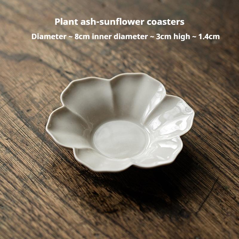 

Grass Ash Cup Holders Sunflower Ceramic Cup Mat Chinese Tea Coaster Aesthetic Coasters For Cups Drink Items Tea Set Accessories