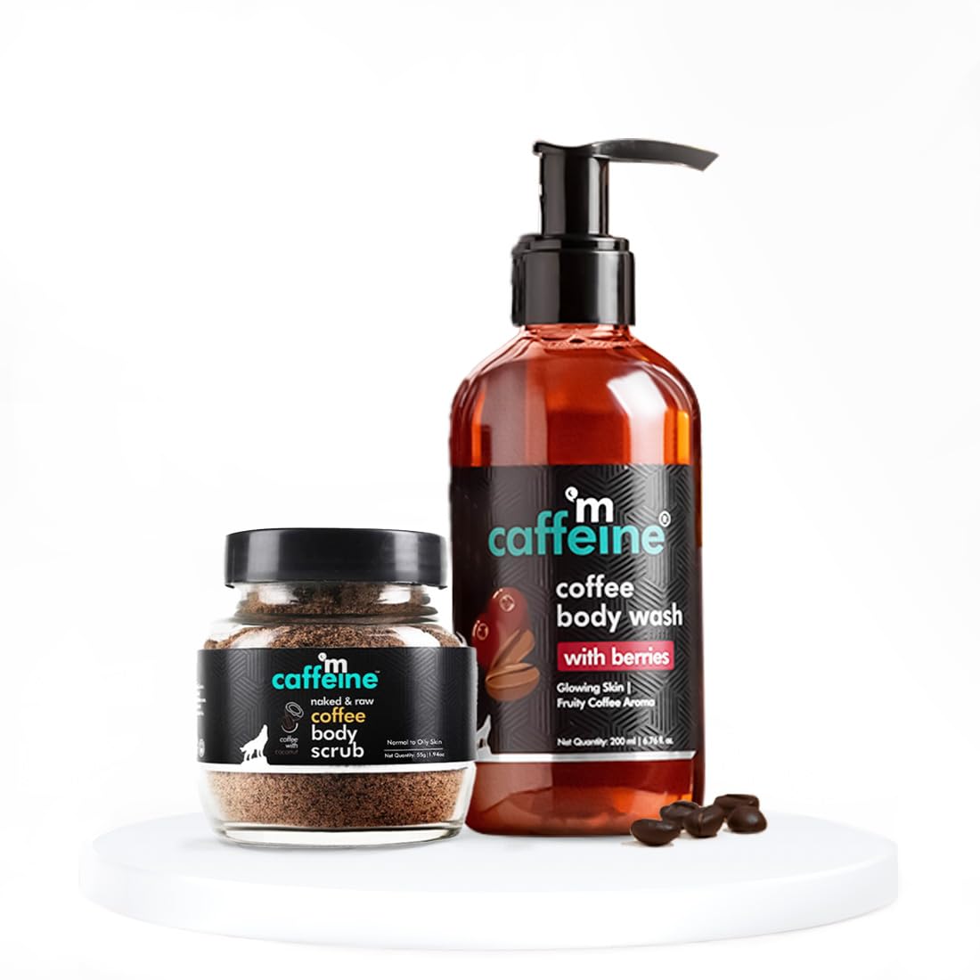 

mCaffeine Tan Removal Bath Kit Coffee Body Wash 200 ml And Body Scrub 55 g Exfoliating Body Care Combo For Smooth Glowing Skin