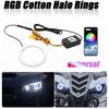 1pcs App Control Angel Eyes LED Halo Ring Light Motorcycle DRL Headlight Circle Ring Aperture Fog Light For Honda Kawasaki Z1000